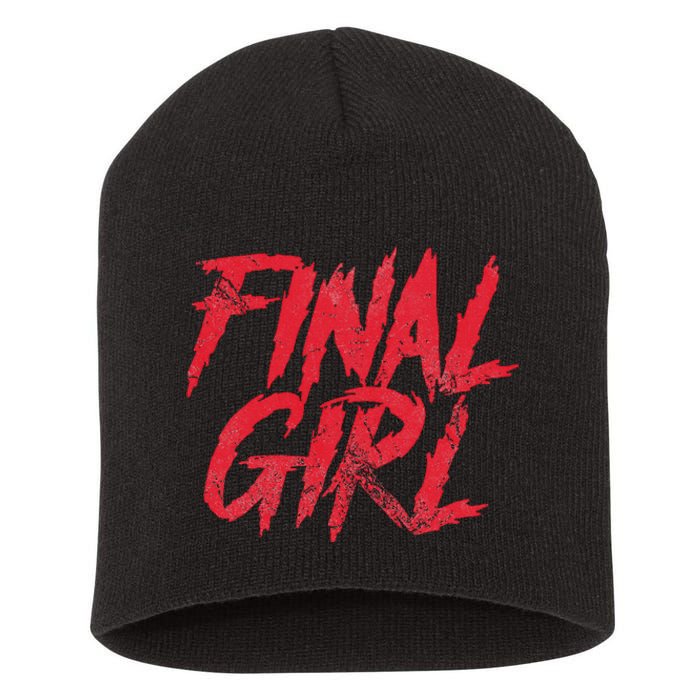 Final Girl Horror Movie Scary Film Halloween Costume Grunge Short Acrylic Beanie