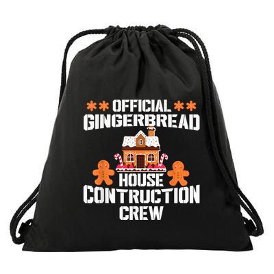 Funny Gingerbread House Construction Crew Christmas Cookie Drawstring Bag