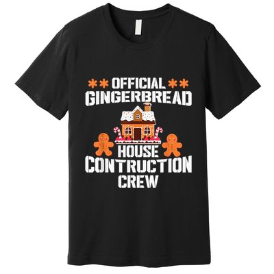 Funny Gingerbread House Construction Crew Christmas Cookie Premium T-Shirt