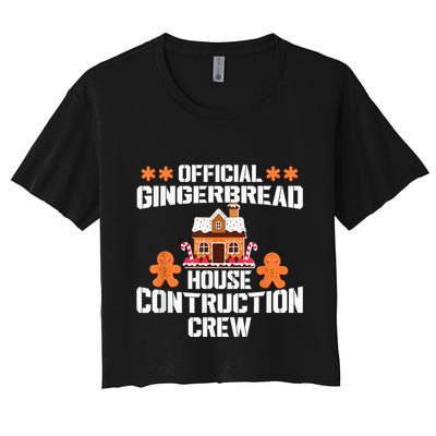 Funny Gingerbread House Construction Crew Christmas Cookie Crop Top
