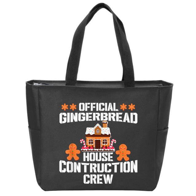 Funny Gingerbread House Construction Crew Christmas Cookie Zip Tote Bag