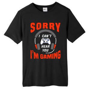 Funny Gamer Headset I Can't Hear You I'm Gaming Tall Fusion ChromaSoft Performance T-Shirt