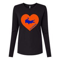 Florida Gator Hear PIllow Bag Womens Cotton Relaxed Long Sleeve T-Shirt