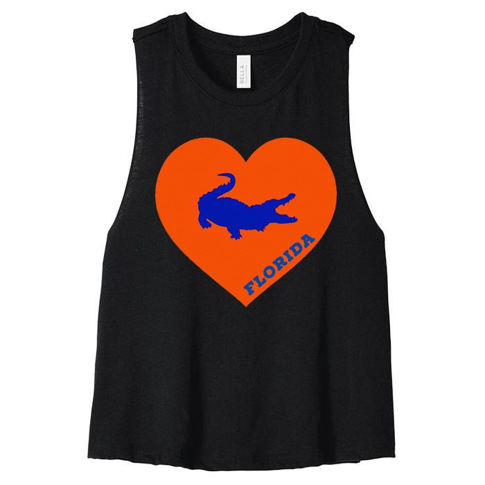 Florida Gator Hear PIllow Bag Women's Racerback Cropped Tank