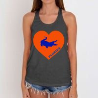 Florida Gator Hear PIllow Bag Women's Knotted Racerback Tank