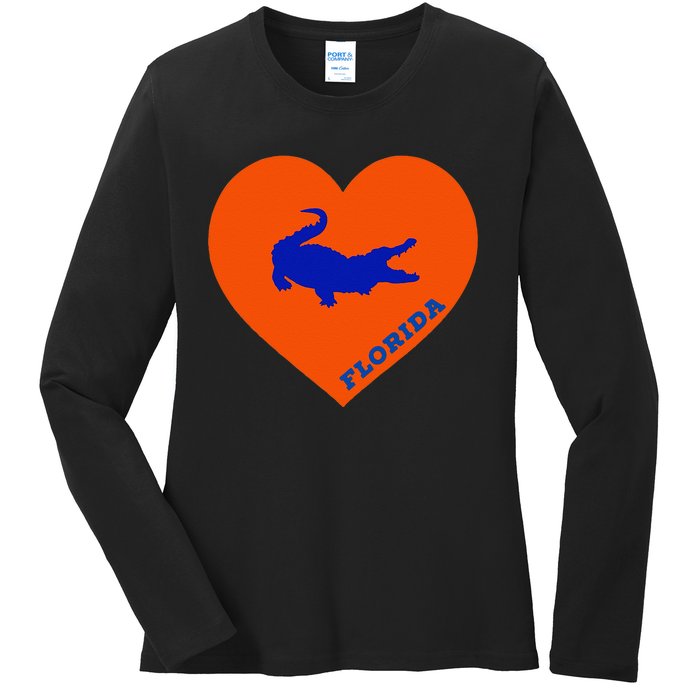 Florida Gator Hear PIllow Bag Ladies Long Sleeve Shirt