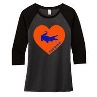 Florida Gator Hear PIllow Bag Women's Tri-Blend 3/4-Sleeve Raglan Shirt