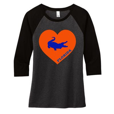 Florida Gator Hear PIllow Bag Women's Tri-Blend 3/4-Sleeve Raglan Shirt