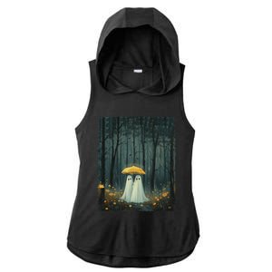 Floral Ghost Holds Umbrella Couple Spooky Season Ladies PosiCharge Tri-Blend Wicking Draft Hoodie Tank