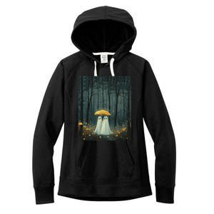 Floral Ghost Holds Umbrella Couple Spooky Season Women's Fleece Hoodie