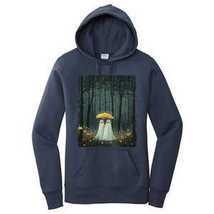 Floral Ghost Holds Umbrella Couple Spooky Season Women's Pullover Hoodie