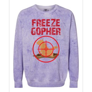 Freeze Gopher Hunting Funny Gopher Hunter Colorblast Crewneck Sweatshirt