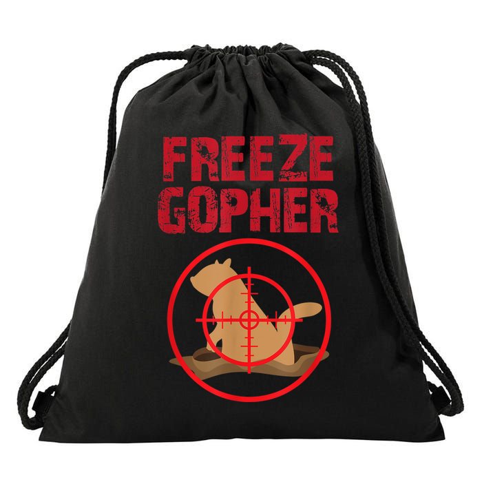 Freeze Gopher Hunting Funny Gopher Hunter Drawstring Bag