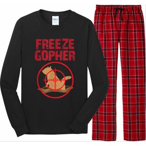 Freeze Gopher Hunting Funny Gopher Hunter Long Sleeve Pajama Set