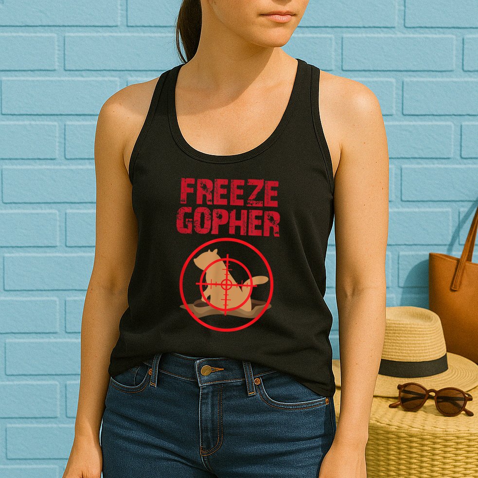 Freeze Gopher Hunting Funny Gopher Hunter Womens Tank Top