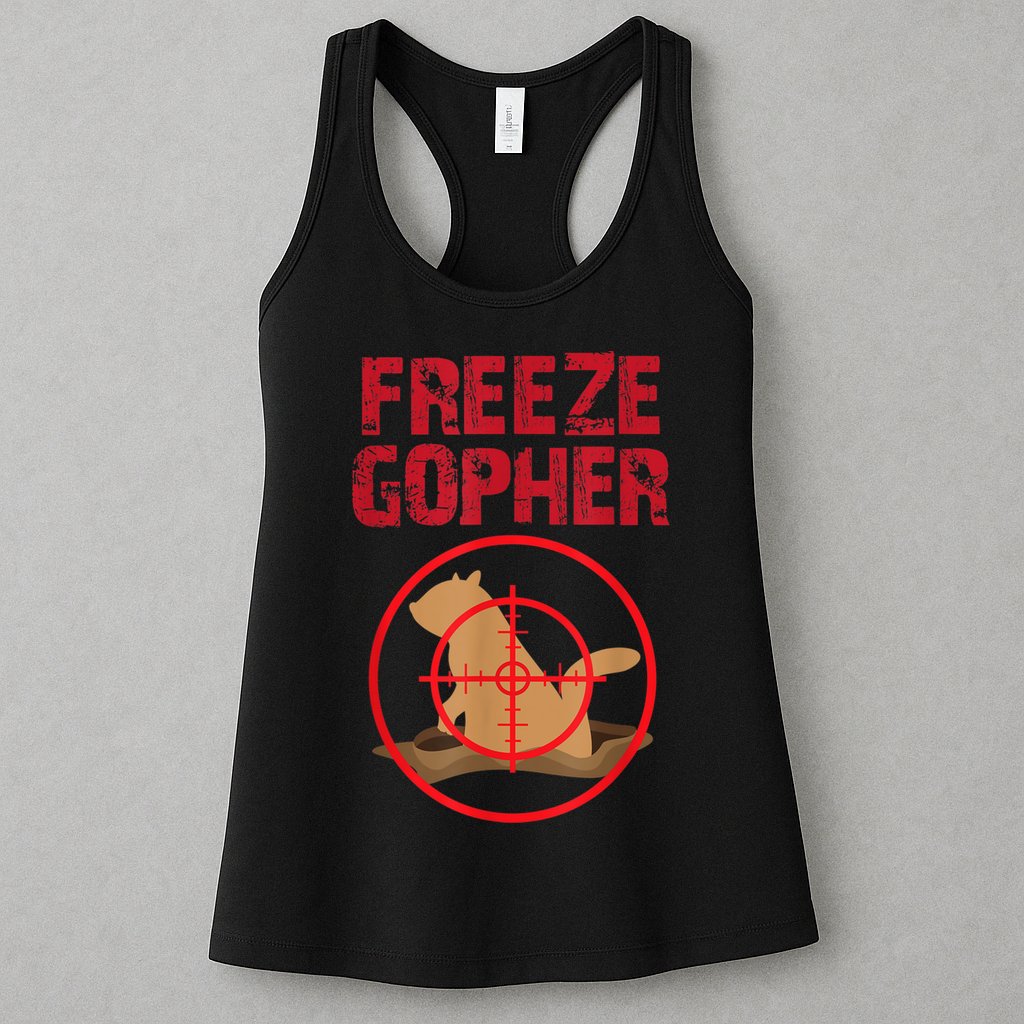 Freeze Gopher Hunting Funny Gopher Hunter Womens Tank Top