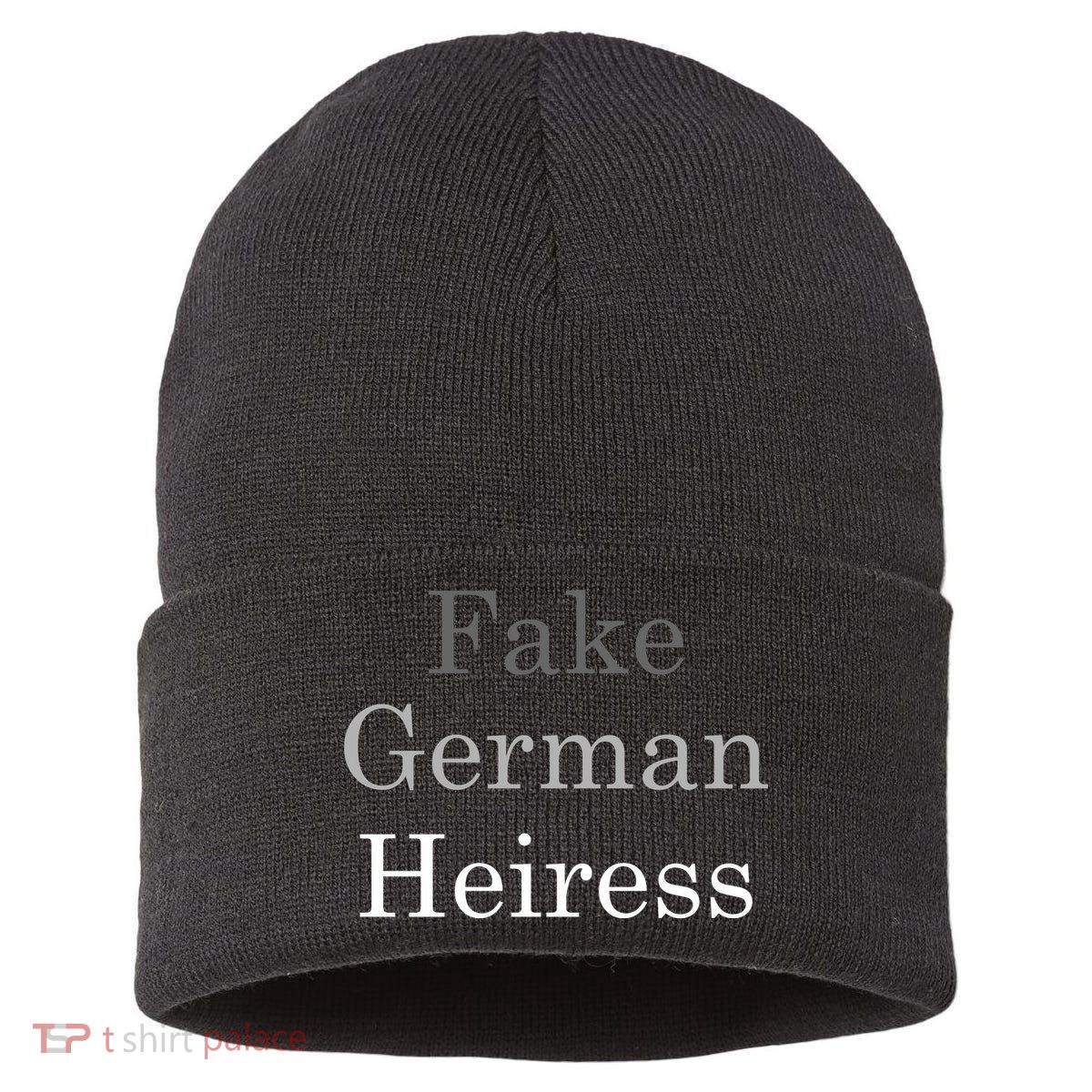 Fake German Heiress Funny Meme Sustainable Knit Beanie