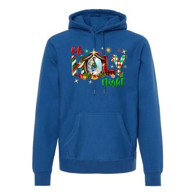 Funny Gifts Holy Night Religious Christmas Nativity Scene Premium Hoodie