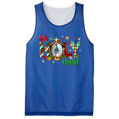 Funny Gifts Holy Night Religious Christmas Nativity Scene Mesh Reversible Basketball Jersey Tank