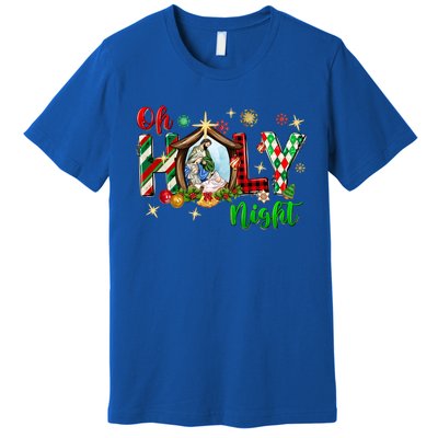 Funny Gifts Holy Night Religious Christmas Nativity Scene Premium T-Shirt