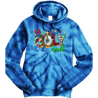 Funny Gifts Holy Night Religious Christmas Nativity Scene Tie Dye Hoodie