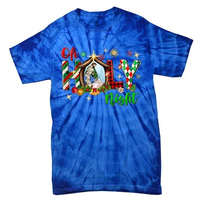 Funny Gifts Holy Night Religious Christmas Nativity Scene Tie-Dye T-Shirt