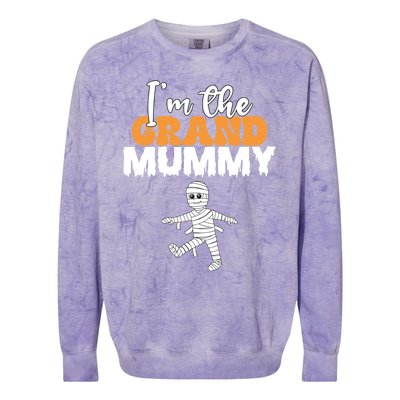 Funny Grandma Halloween IM The Grand Mummy Costume Humor Gift Colorblast Crewneck Sweatshirt