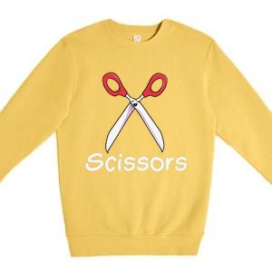 Funny Group Halloween Outfit Rock Paper Scissors Costume Gift Premium Crewneck Sweatshirt