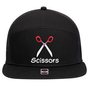 Funny Group Halloween Outfit Rock Paper Scissors Costume Gift 7 Panel Mesh Trucker Snapback Hat