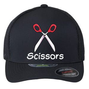 Funny Group Halloween Outfit Rock Paper Scissors Costume Gift Flexfit Unipanel Trucker Cap