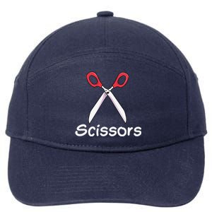 Funny Group Halloween Outfit Rock Paper Scissors Costume Gift 7-Panel Snapback Hat