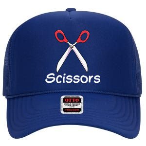 Funny Group Halloween Outfit Rock Paper Scissors Costume Gift High Crown Mesh Back Trucker Hat