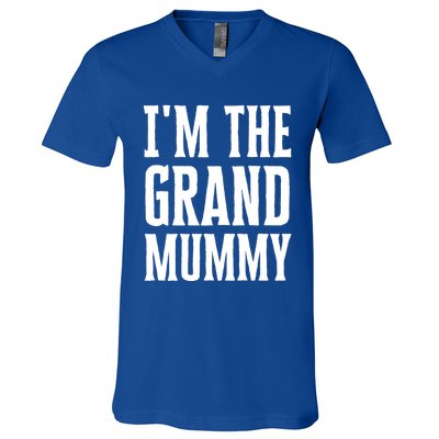 Funny Grandma Halloween Quote IM The Grand Mummy Gift V-Neck T-Shirt