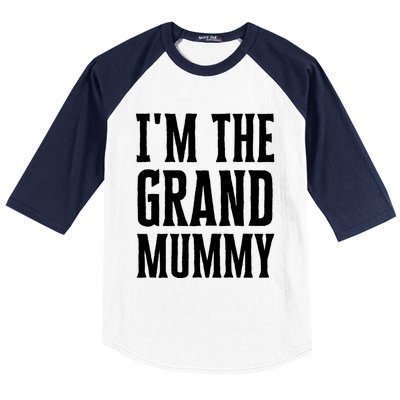 Funny Grandma Halloween Quote IM The Grand Mummy Gift Baseball Sleeve Shirt