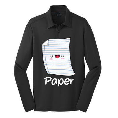 Funny Group Halloween Outfit Rock Paper Scissors Costume Silk Touch Performance Long Sleeve Polo