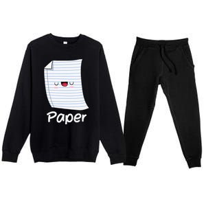 Funny Group Halloween Outfit Rock Paper Scissors Costume Premium Crewneck Sweatsuit Set