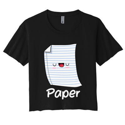 Funny Group Halloween Outfit Rock Paper Scissors Costume Crop Top