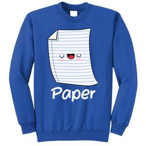 Funny Group Halloween Outfit Rock Paper Scissors Costume Tall Sweatshirt