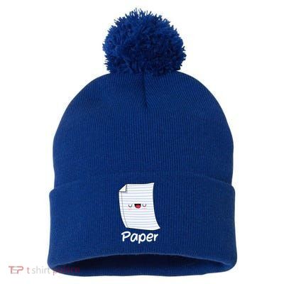 Funny Group Halloween Outfit Rock Paper Scissors Costume Pom Pom 12in Knit Beanie