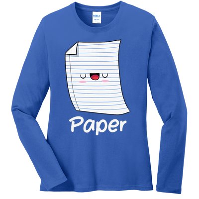 Funny Group Halloween Outfit Rock Paper Scissors Costume Ladies Long Sleeve Shirt