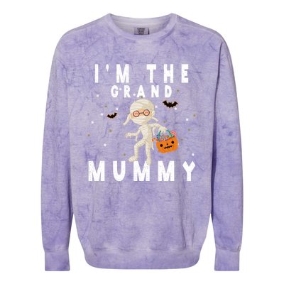 Funny Grandma Halloween Cute Gift IM The Grand Mummy Gift Colorblast Crewneck Sweatshirt