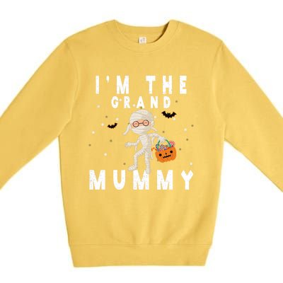 Funny Grandma Halloween Cute Gift IM The Grand Mummy Gift Premium Crewneck Sweatshirt