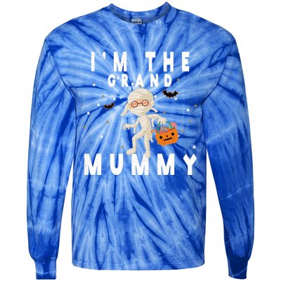 Funny Grandma Halloween Cute Gift IM The Grand Mummy Gift Tie-Dye Long Sleeve Shirt