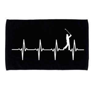 Funny Golf Heartbeat For Golfers Gift Microfiber Hand Towel