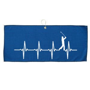 Funny Golf Heartbeat For Golfers Gift Large Microfiber Waffle Golf Towel