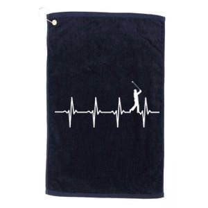 Funny Golf Heartbeat For Golfers Gift Platinum Collection Golf Towel