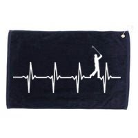 Funny Golf Heartbeat For Golfers Gift Grommeted Golf Towel