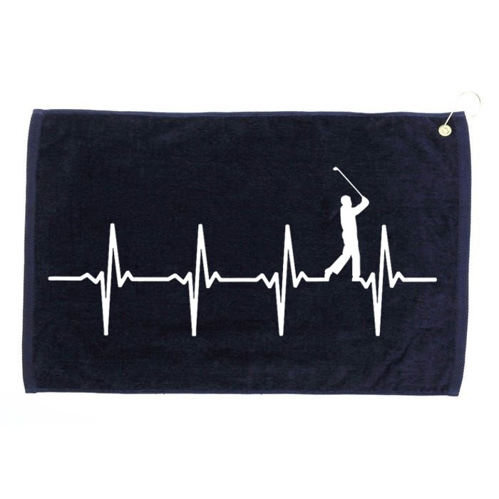 Funny Golf Heartbeat For Golfers Gift Grommeted Golf Towel