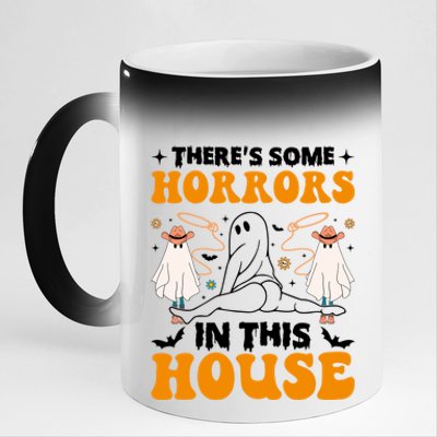 Funny Ghost Halloween ThereS Some Horrors In This House Gift 11oz Black Color Changing Mug