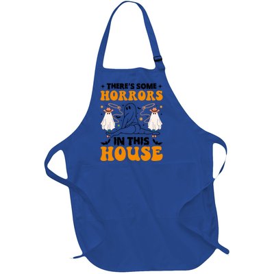 Funny Ghost Halloween ThereS Some Horrors In This House Gift Full-Length Apron With Pockets